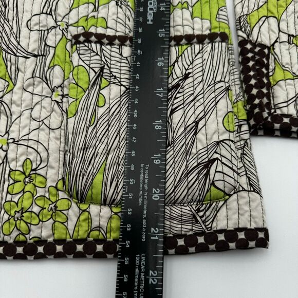 Peck &‎ Peck Weekend SMALL Quilted Jacket Blazer brown green floral Boho Grandpa - Picture 4 of 6